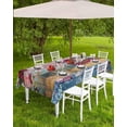 thumbnail image 3 of Vintage Floral Outdoor Tablecloth - 60x102 Inch Rectangle Dining Table Cover, Farmhouse Botanical Flowers Waterproof Outdoor Table Cloth with Umbrella Hole & Zipper for Picnic/Patio/Party, 3 of 5