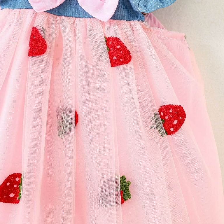 strapless open back dress strawberry tulle dress