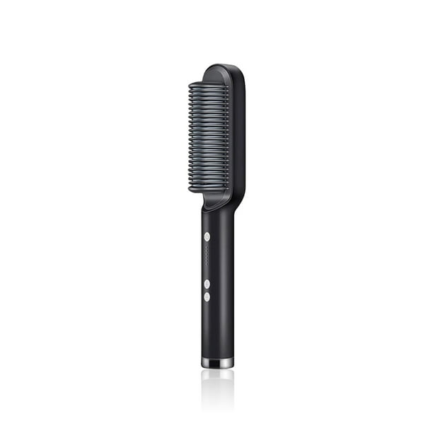 Plancha de pelo eléctrico Calefacción rápida 130 ℃ -200 ℃ Universal Enderezamiento Cepillo Portátil Seguridad para el hogar DIY Styler Herramienta Negro EE. UU. Eigraketly CE001541-10B
