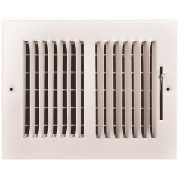 TruAire 102M 08X06 8 in. x 6 in. 2-Way Steel Wall/Ceiling Register , White