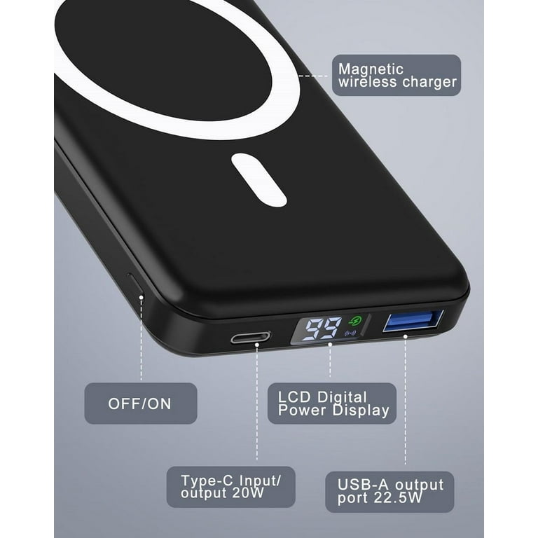 Podoru Magnetic Wireless Portable Charger, 10000mAh Power