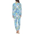 thumbnail image 3 of Renewold Thermal Blue Pajama Set Size 5XL 2 Pieces Ladies Pj Rabbit Stars Sweatpants Top Soft Easter Egg Scoop Neck Sleepwear Tracksuit Elastic Long Sleeve Nightwear, 3 of 4