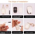 thumbnail image 3 of HSHDLDF for GMC Keychain Bling Gold White Key Fob Cover Soft TPU Full Protection Smart Key Fob Case Fit for GMC Terrain Yukon Chevrolet Suburban Tahoe 6 Buttons Remote Smart Key Pr, 3 of 6