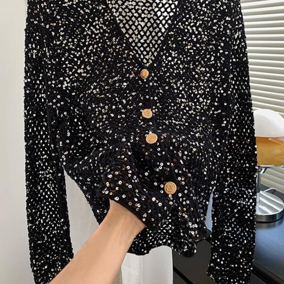 Ovzne Pure Cotton Sequin Yarn – Sparkling Hand-Knitting Thread With Embedded Sequins For Fashion