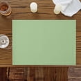 thumbnail image 3 of Light Green Watercolor Placemats Set of 6,Wipeable Washable Table Mats for Dining Tables, Solid Color Place Mats for Kitchen Event Party Tabletop Decor, 3 of 9