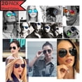 thumbnail image 3 of 20 Pairs Assorted Color Sunglasses, Classic Aviation Style UV400 Polycarbonate Lenses, Full Metal Durable Frame, 3 of 3