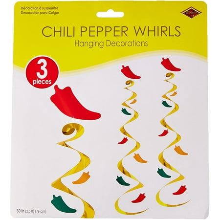 PMU Chili Pepper Whirls Party Accessory (3/Pkg) Pkg/1