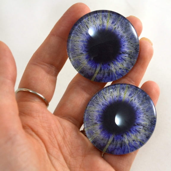 Purple Fantasy Glass Eyes with Yellow