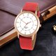 thumbnail image 5 of Reloj de PU unisex de moda con esfera redonda, elegante reloj de pulsera de cuarzo, decoración (rojo), 5 of 6