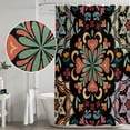 thumbnail image 5 of Black Boho Shower Curtain, Waterproof Shower Curtains for Bathroom, Ethnic Country Colorful Abstract Floral Motifs Washable Fabric Bathtub Curtain Set Bath Decor with 12 Hooks Stall 36"x72", 5 of 8