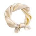 thumbnail image 2 of Women's Satin Small Square Scarf, Glossy Silky Texture, Solid Color Design, Versatile Accessory, Neck Scarf, Headscarf, Daily Wear, Formal Occasions, Multi-Functional Scarf Beige One Size, 2 of 3