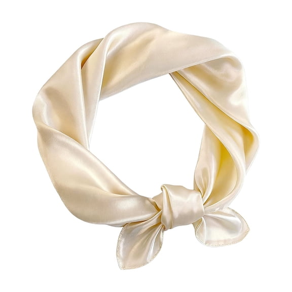 Voska Solid Color Mulberry Silk Scarf Scarf Neck Scarf for Women head scarf Breathable Lightweight,Gift Packed Beige One Size