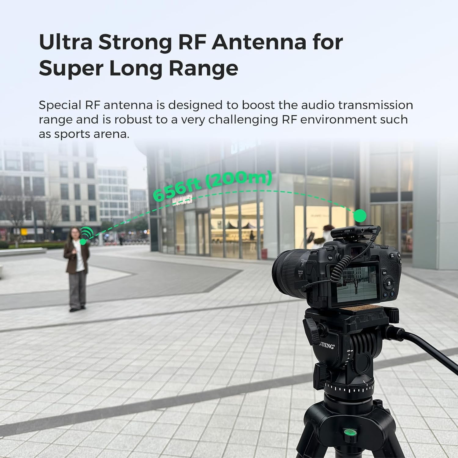Nearstream AWM 20T Wireless Lapel Microphones for iPhone/Android/DSLR/Camera with Noise Cancellation, 656ft Transmission, LCD Display, 20H Battery Life
