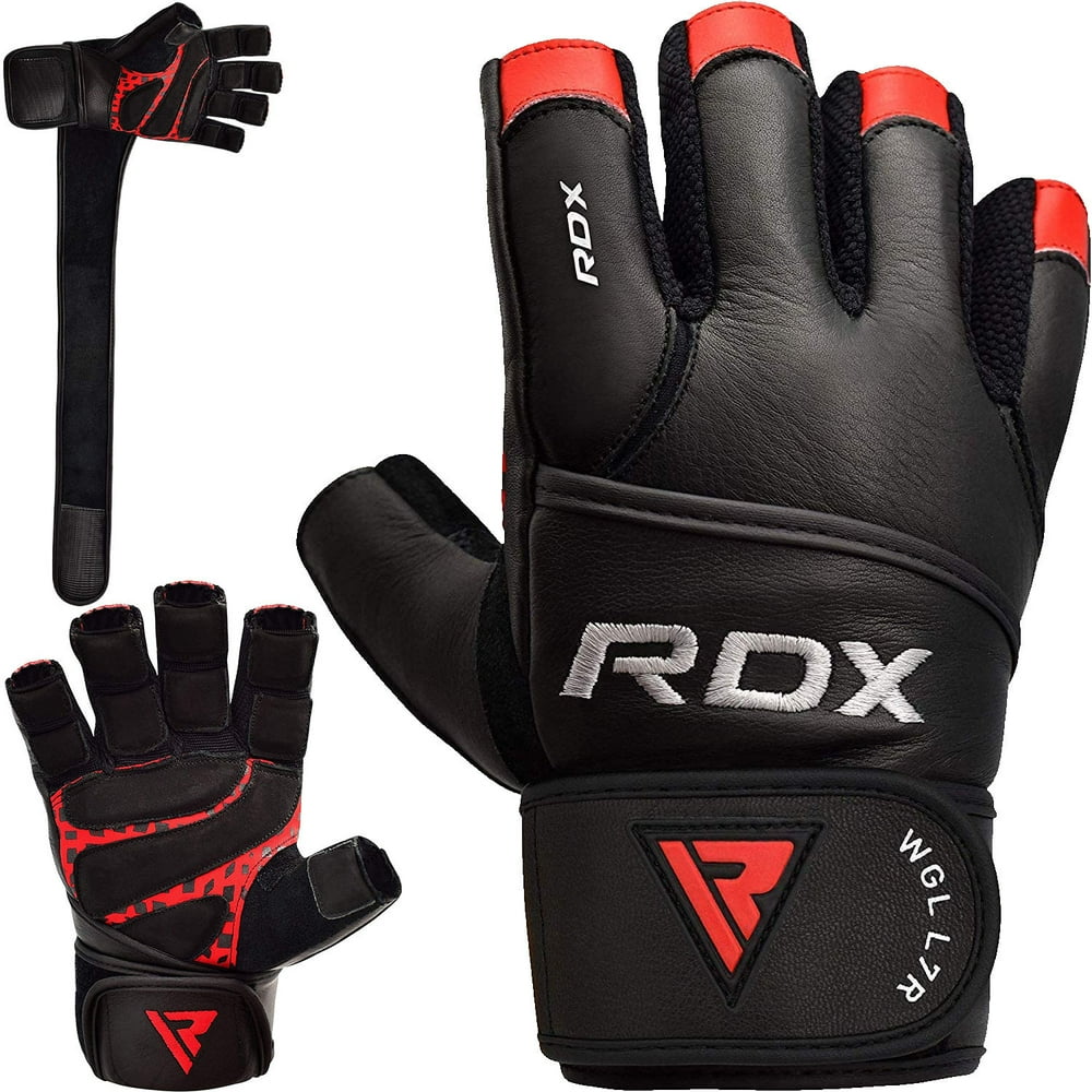 RDX Weight Lifting Gloves for Gym Workout Cowhide Leather, Long Wrist