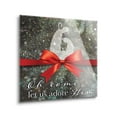 thumbnail image 2 of Let Us Adore Him Pine Sparkle Bow 12 x 12 Glass Wall Hanging Sign, 2 of 4