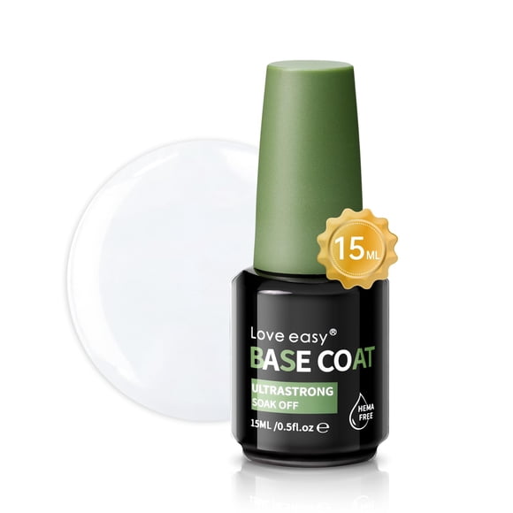 Love easy Esmalte de uñas de gel hipoalergénico sin hema, base de esmalte de gel, capa base de esmalte de uñas de gel duro transparente multifuncional