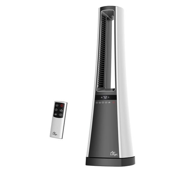 Lasko AW300 White 1500W 2 Speed, Oscillating, Remote, Bladeless Ceramic Tower Space Heater