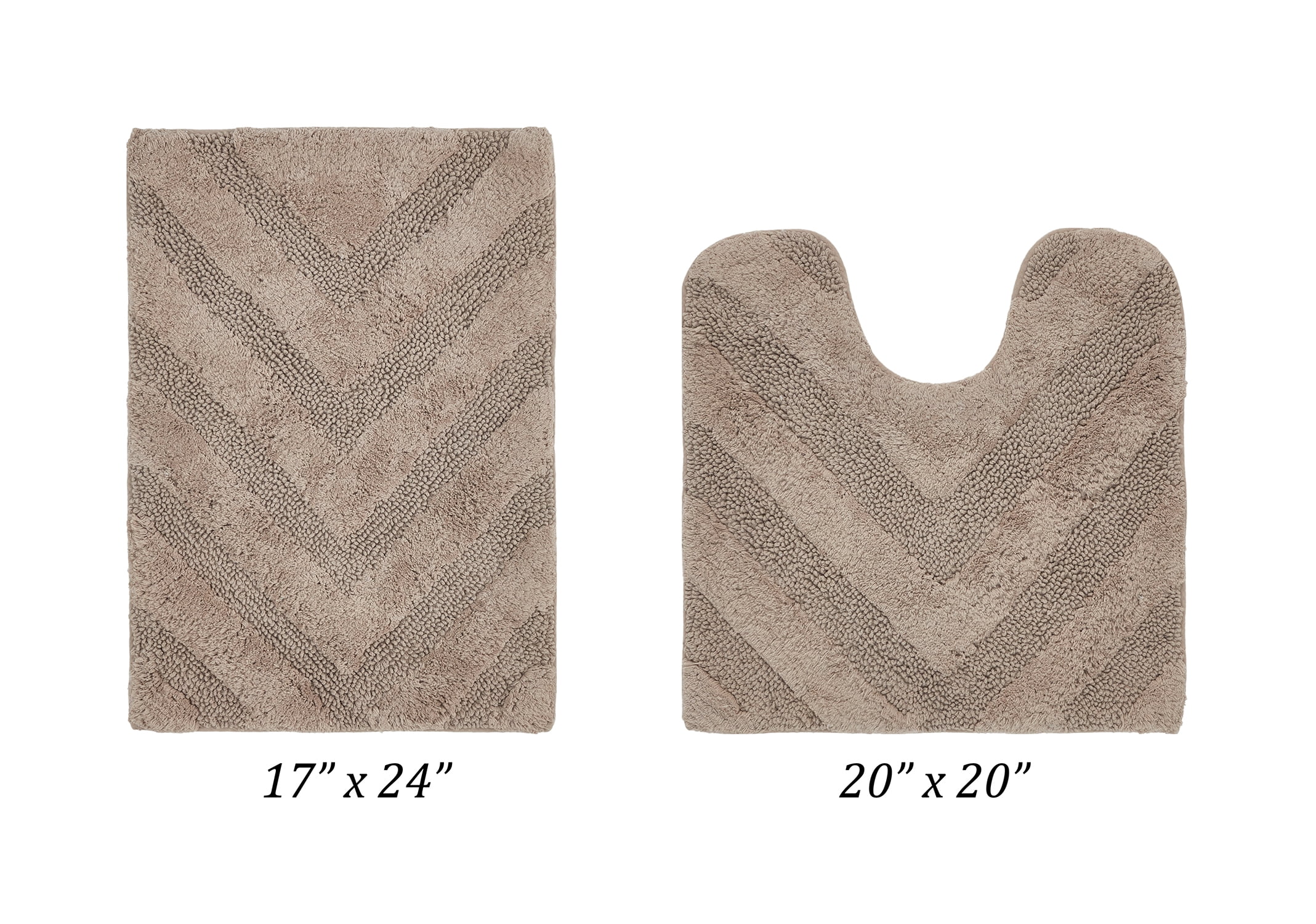 Better Trends 2 Piece Bathroom Rug Set 100% Cotton Extra Soft Tufted Bath Rug Water Absorbent Non-Slip Bath Mat Machine Washable (Beige) Hugo Collection