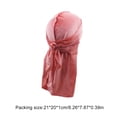 thumbnail image 4 of Velour Headwraps Assorted Colors Long Tail Pirate Multipurpose Head Scarf Hat Windproof Single Layer Attractive Elasticity Comfortable Hair Bonnet Pink, 4 of 4