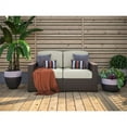 thumbnail image 7 of Pemberly Row Contemporary Brown Rattan Loveseat, 7 of 7