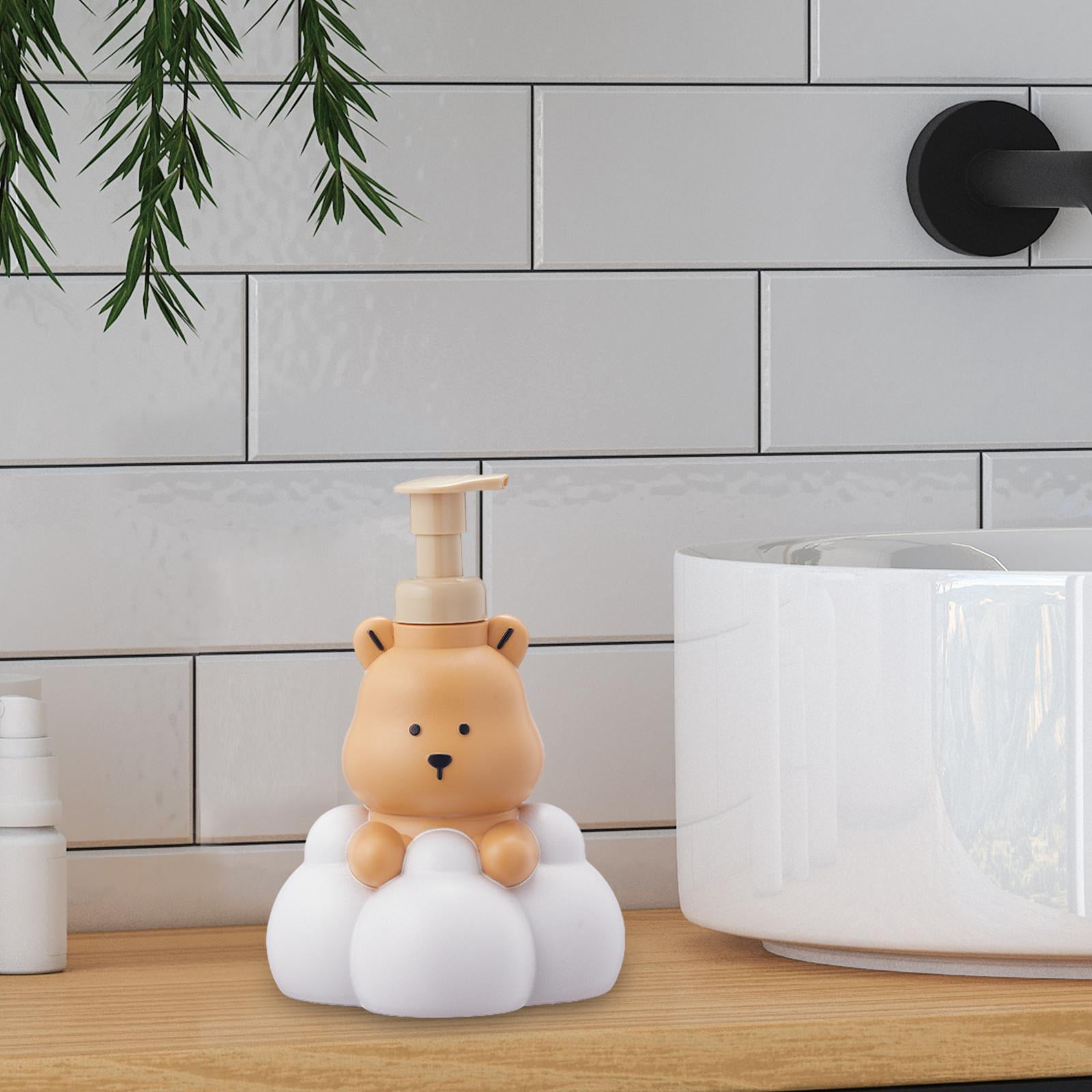 Foam Soap Dispenser Pump Empty Foaming Pump Bottle for Office Airport Toilet 500ml Light Brown