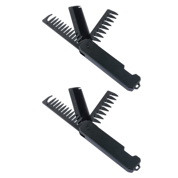 GOOHOCHY Peine plegable para hombre (2 unidades) - Set 3 en 1 para barba y textura - Peine de bolsillo para bigote y peinado con aceite