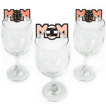 Best Mom Ever - Shaped Mother's Day Wine Glass Markers - Set of