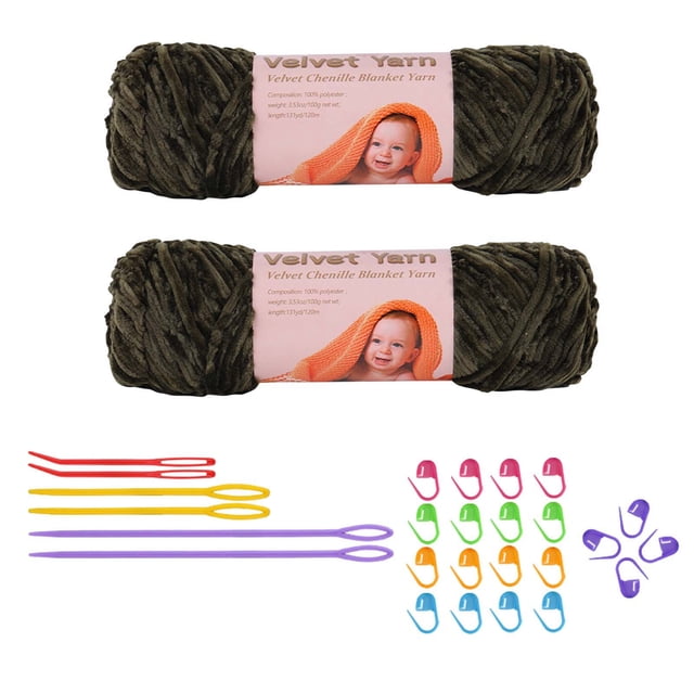 Fiudx Hilo de Crochet Tejido a Mano, Tacto Suave y Aterciopelado, Colores Brillantes, Fácil de Tejer, Perfecto para Suéteres, Gorros, Bufandas, Decoración Del Hogar, Regalos, Juego de 2 Ovillos, Incl