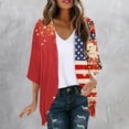 thumbnail image 2 of Abomasnow Women's Plus Size Jackets Independence Day Long Sleeve V-Neck Printed Cardigans Casual Soft Lightweight Coats, 2 of 5