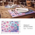 thumbnail image 3 of Placemats Set of 6, Spring Floral Woven Placemat, Linen Place Mats for Kitchen/Dining Tables, Purple Pink Blue Flower Botanical Ombre Washable Table Mats for Party, 3 of 8