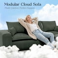 thumbnail image 6 of 107" L-Shape Modular Sectional Sofa Corduroy Cloud Couch with Ottoman Compressed Foam for Living Room, No Assembly Required Green, 6 of 9