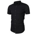 thumbnail image 3 of SCSAlgin Mens Short Sleeve Button Down Denim Shirt Western Work Casual Shirts for Men, 3 of 5