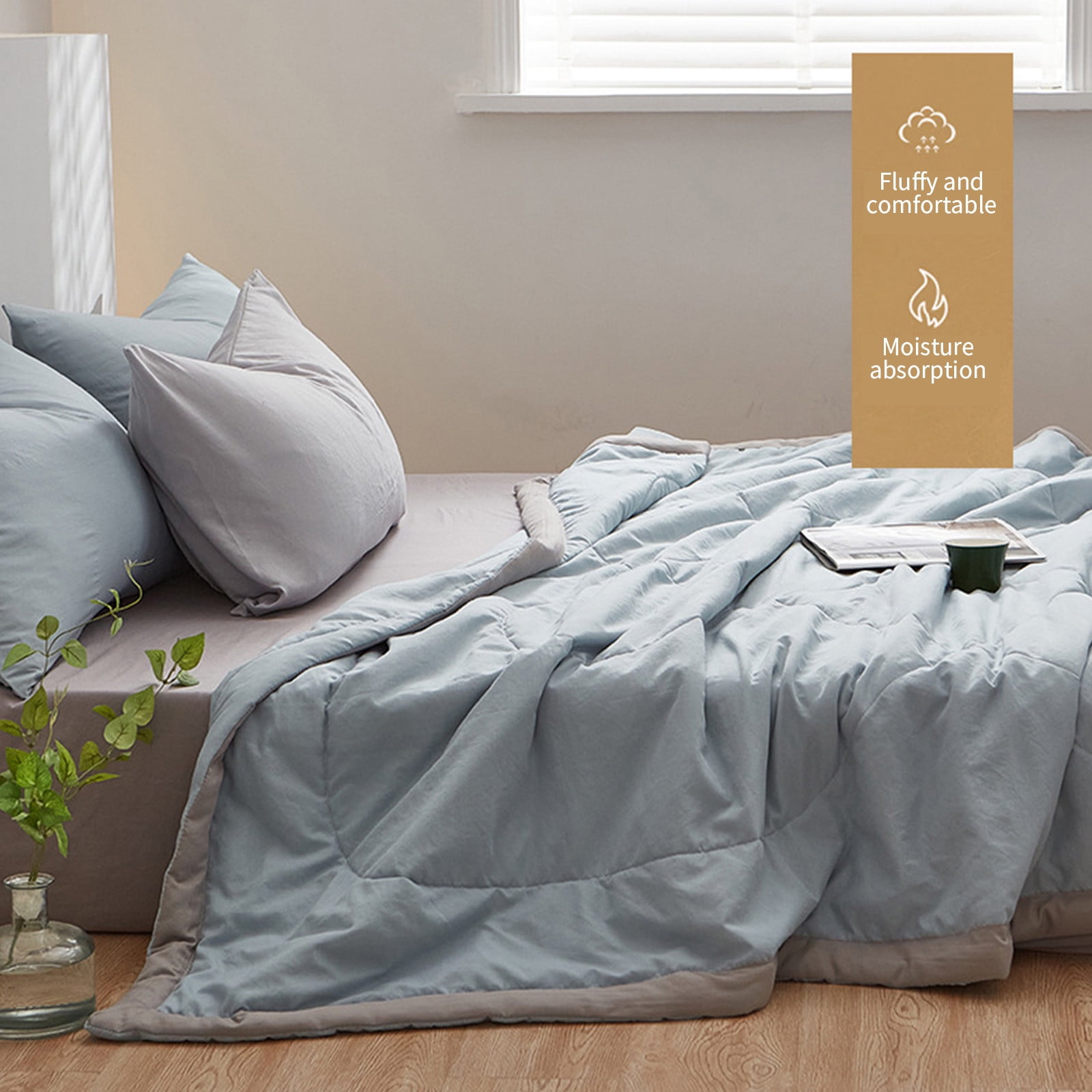 Jubipavy Machine Washable Quilt Lightweight Cotton Quilt Ideal For AirConditioned Rooms All-Season Cool Comfort Easy Care Summer Saving