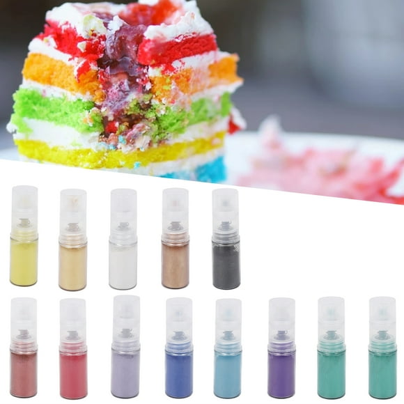 Hicess 1 Bottle 5g Cake Decorating Powder with Spray Bottle DIY Shiny Pastries Chocolate Icing Cake Color Powder Baking Tool