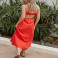 thumbnail image 2 of Women‘s Summer Solid Color Sleeveless Tie Up Spaghetti Strap Dress, 2 of 5