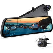 BOSCAM R2 Mirror Dash Cam Dash Camera for Cars, 1080P Full Laminated and 9.35'' Anti-Glare Streaming Media Display with Night Vision Backup Camera for Car
