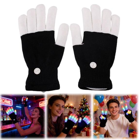 Finger Gloving Light Gloves, Colors LED Gloves for Adult Teens Light Shows, Raves, Festival, Party