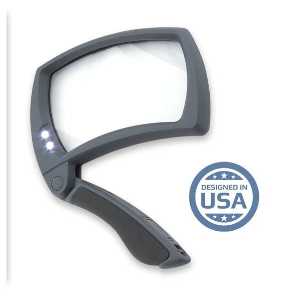 Carson Lighted MagniFold Rectangular Handheld LED Magnifying Glass Great Low Vision Aid for Reading