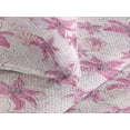 thumbnail image 3 of Ambesonne Floral Design Quilted Bedspread Set 3 Pcs, Retro Lily Flowers, Queen, Hot Pink Coral and Soft Pink, 3 of 4