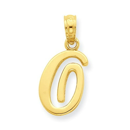 14k Yellow Gold O Script Initial Pendant.