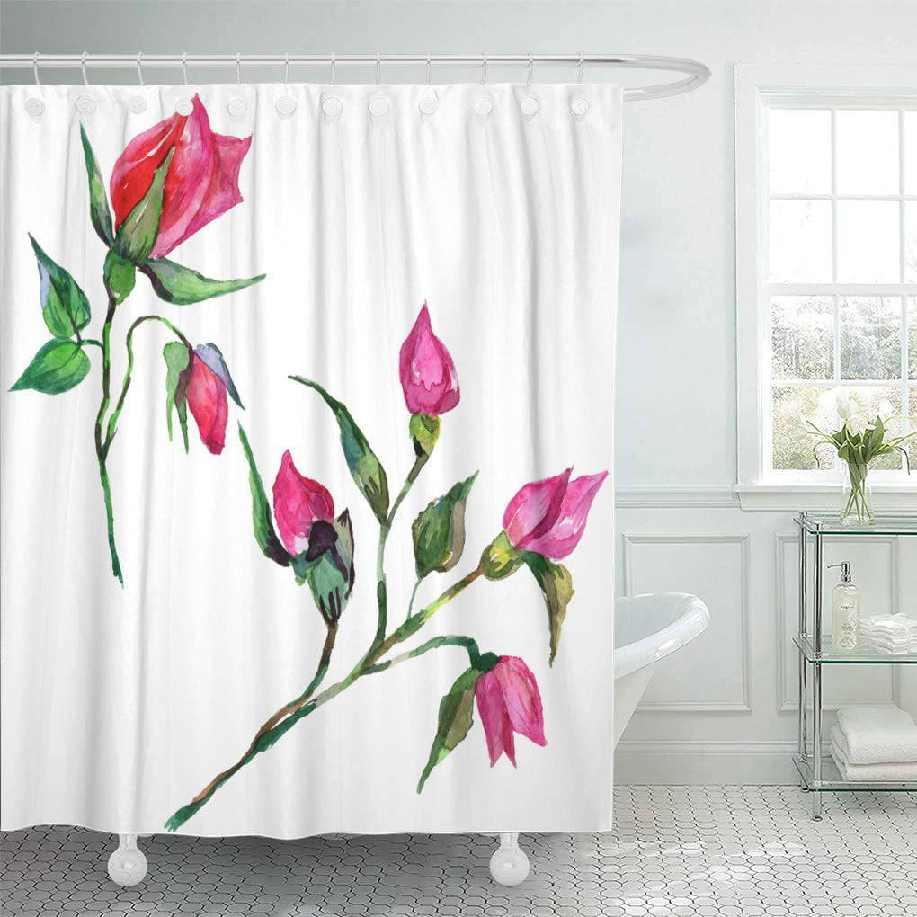 Details about   VERA WATERCOLOR FLOWERS FABRIC SHOWER CURTAIN BLUE PURPLE PEACH PINK BROWN