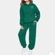 thumbnail image 1 of Sudadera con capucha larga con estampado pequeño en forma de corazón para niños y pantalones deportivos con lazo en las piernas, conjunto deportivo informal de dos piezas con forro polar para mayor ca, 1 of 4