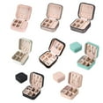thumbnail image 3 of Qarigey Caja de almacenamiento de joyas con cremallera de gran capacidad, estuche de exhibición de cuero PU, organizador para fiesta de boda, anillo, Ropa, zapatos y accesorios Miscelánea Rosado Qarigey AP011996-01, 3 of 6