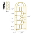 thumbnail image 2 of Yeshouse Librero arqueado de 6 niveles y 208 cm, diseño moderno con estructura metálica, para hogar u oficina, 2 of 8