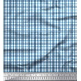 thumbnail image 1 of Soimoi Blue Rayon Crepe Fabric Window Pane Check Printed Fabric 1 Yard 46 Inch Wide, 1 of 1