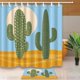 thumbnail image 1 of Cortina de Ducha ABPHQTO de dibujos animados Cactus en el Desierto 160x180 cm con Alfombras de Baño 40x60 cm, 1 of 1