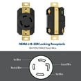 thumbnail image 4 of L14-30R Twist Lock Receptacle 125/250V 30A UL Listed Flush Mounting Connector Socket, Industrial Grade V-0 Flammability 3 Pole 4 Wire Grounding, 4 of 7