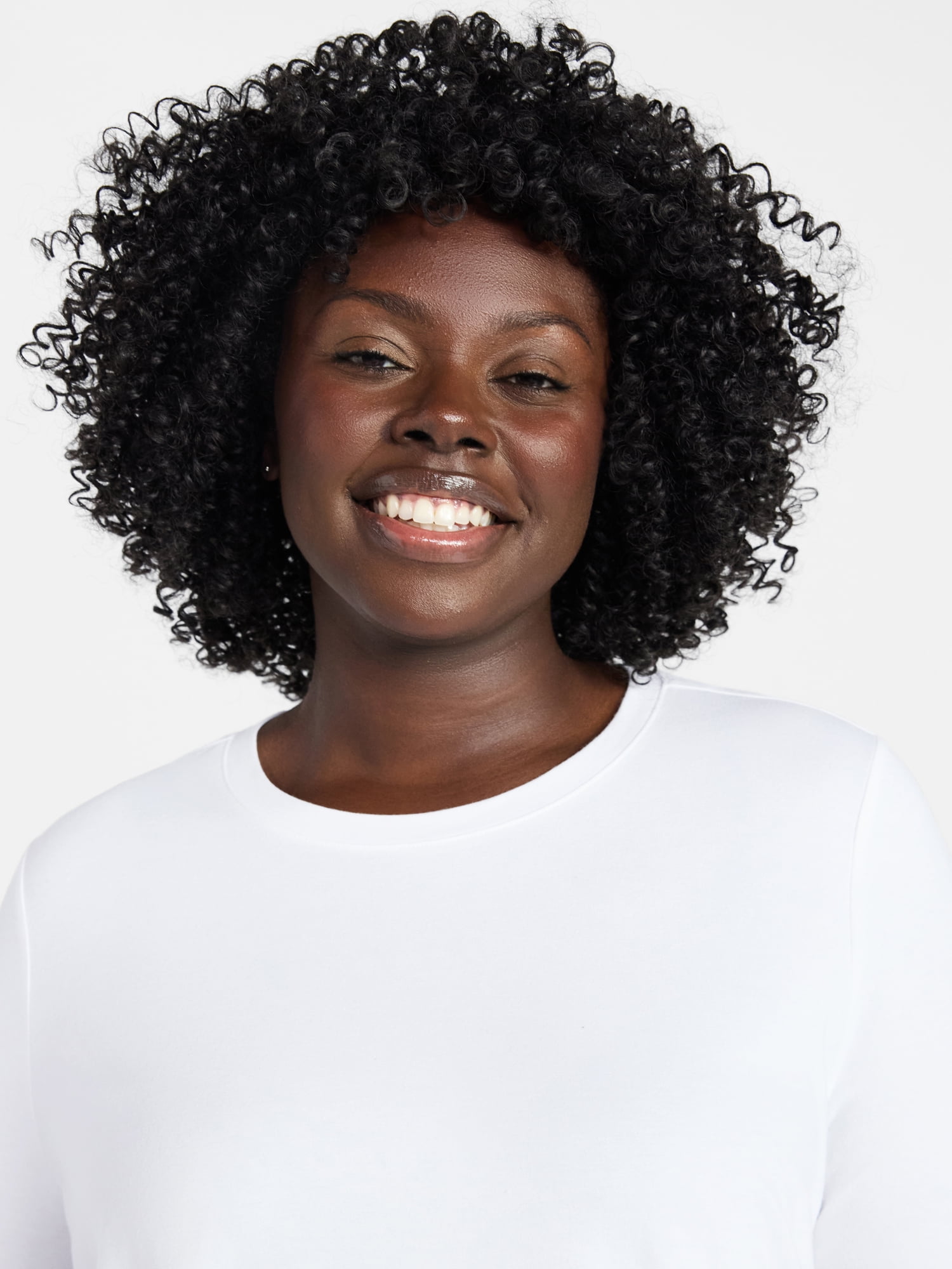 Terra & Sky Women's Plus Size Crewneck Tee with Long Sleeves, Sizes 0X-5X