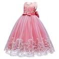 thumbnail image 3 of IDOPIP Flower Girl Lace Tulle Dress for Kids Wedding Bridesmaid Birthday Party Formal Princess Gown, 3 of 7