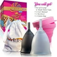 thumbnail image 3 of Talisi Menstrual Cups - Reusable Menstruation Period Cup with Collapsible Menstrual Cup Sterilizer - Feminine Cup Alternative to Tampons for Regular and Heavy Flow - Large and Small Cup Menstrual Set, 3 of 9